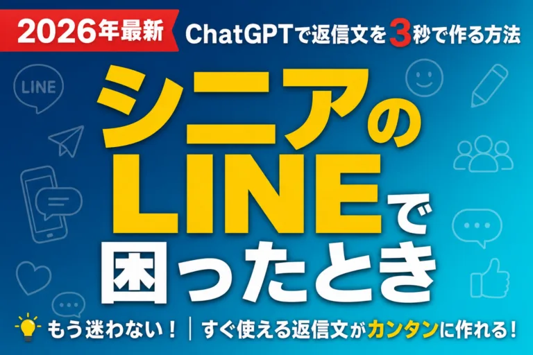シニアのLINEで困ったとき｜ChatGPTで返信文を3秒で作る方法