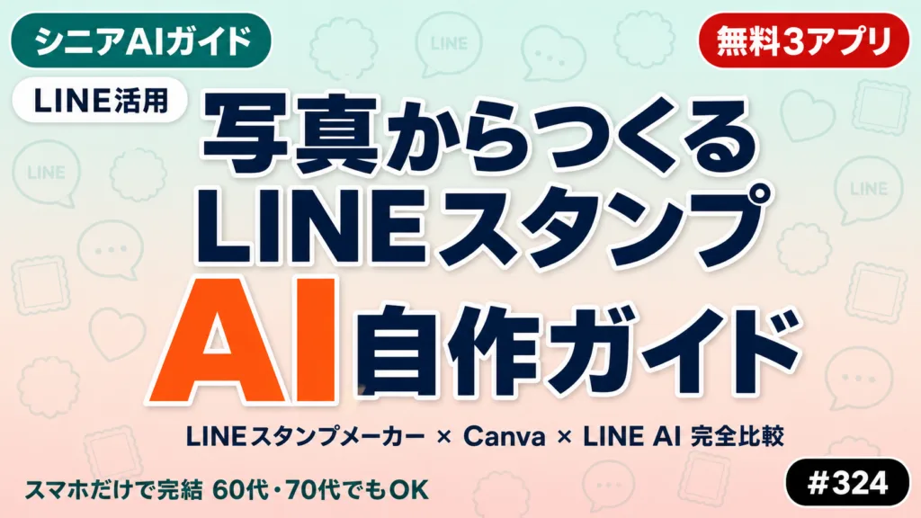 【シニア向け】写真からLINEスタンプをAIで作る完全手順｜無料アプリ3選比較