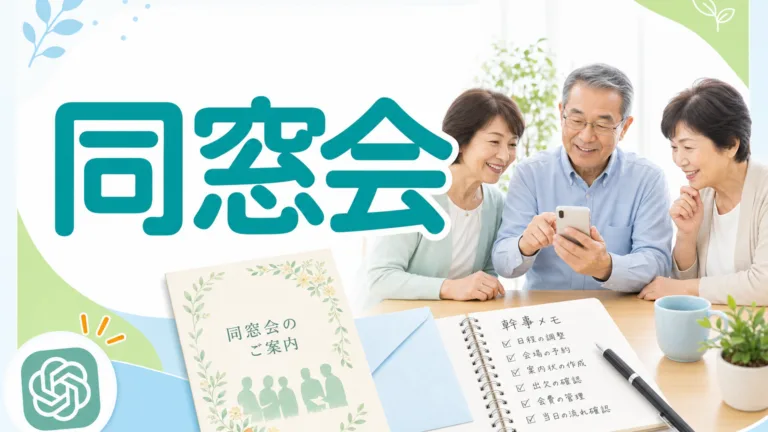 【2026年最新】シニアの同窓会・集まりの幹事をChatGPTで