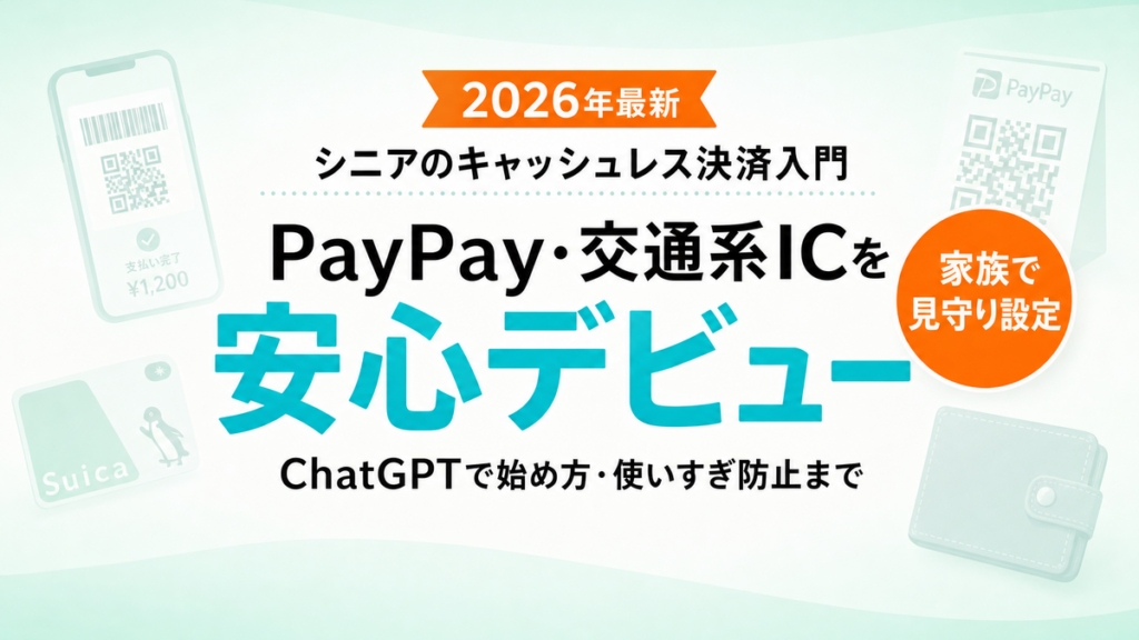 【2026年最新】シニアのキャッシュレス決済入門｜PayPay・交通系ICをChatGPTで安心デビュー
