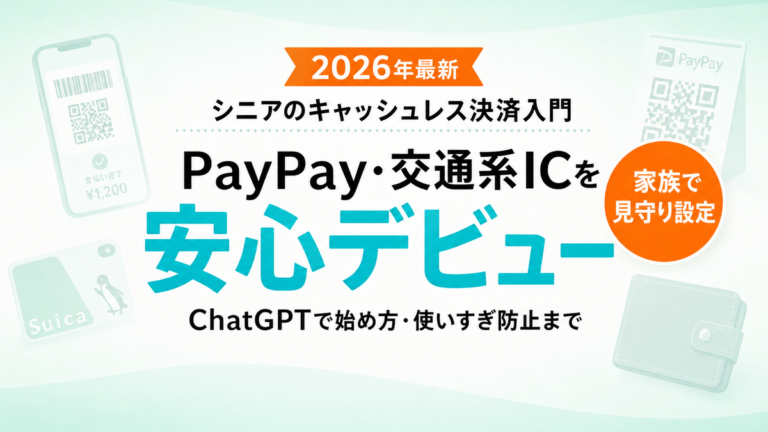 【2026年最新】シニアのキャッシュレス決済入門｜PayPay・交通系ICをChatGPTで安心デビュー