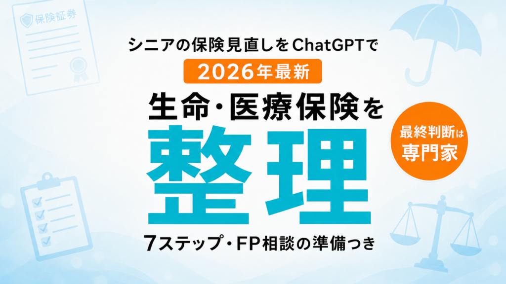 【2026年最新】シニアの保険見直しをChatGPTで｜生命・医療保険の整理7ステップ