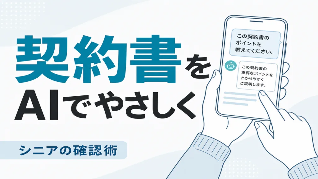 【2026年最新】契約書・利用規約をAIでやさしく読み解く｜シニアの確認術
