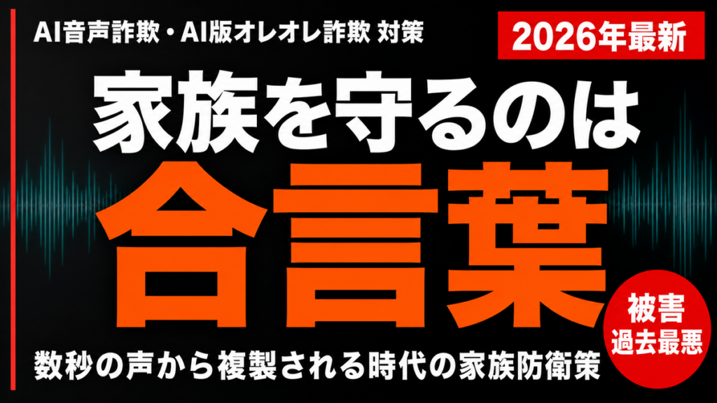 【2026年最新】AI音声詐欺からシニアを守る｜家族の合言葉と見分け方