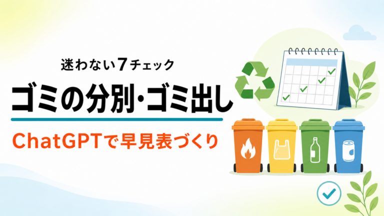 【2026年最新】ゴミの分別・ゴミ出しをChatGPTで整理｜シニアの7チェック