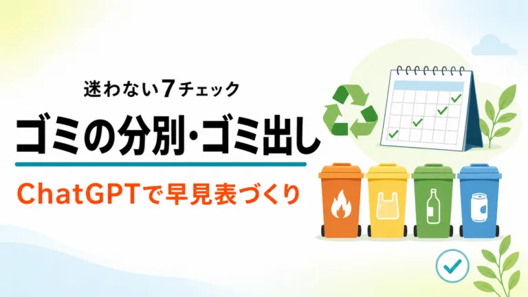 【2026年最新】ゴミの分別・ゴミ出しをChatGPTで整理｜シニアの7チェック