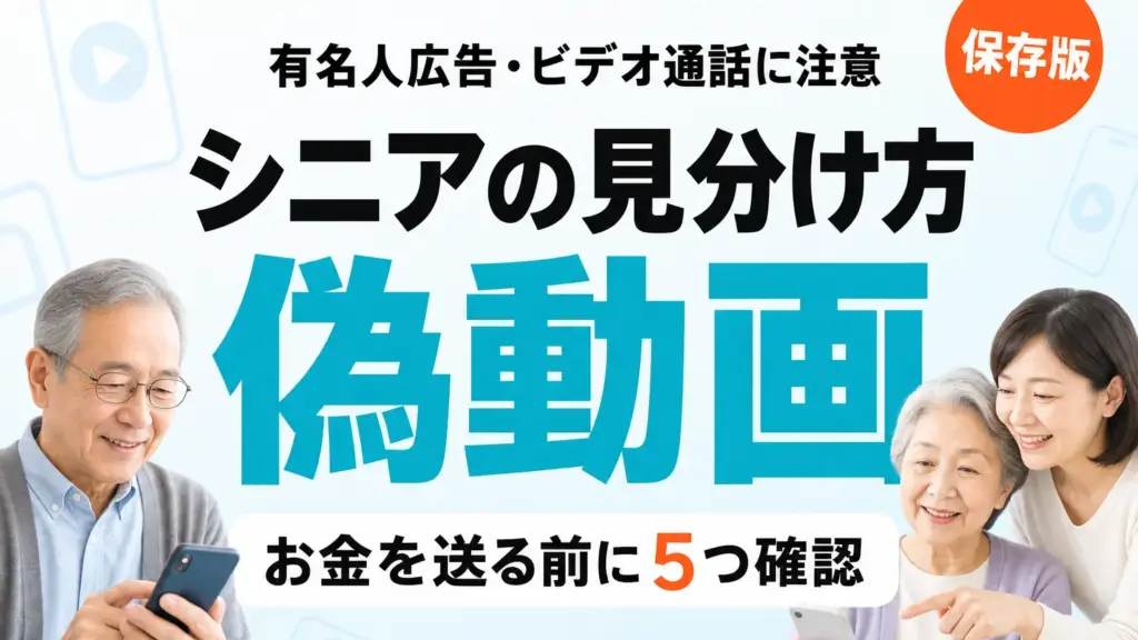 【2026年最新】偽動画の見分け方｜シニア5確認