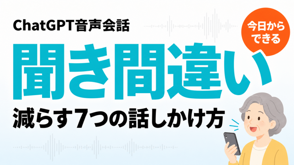 【2026年最新】ChatGPT音声の聞き間違いを減らす7つの話しかけ方