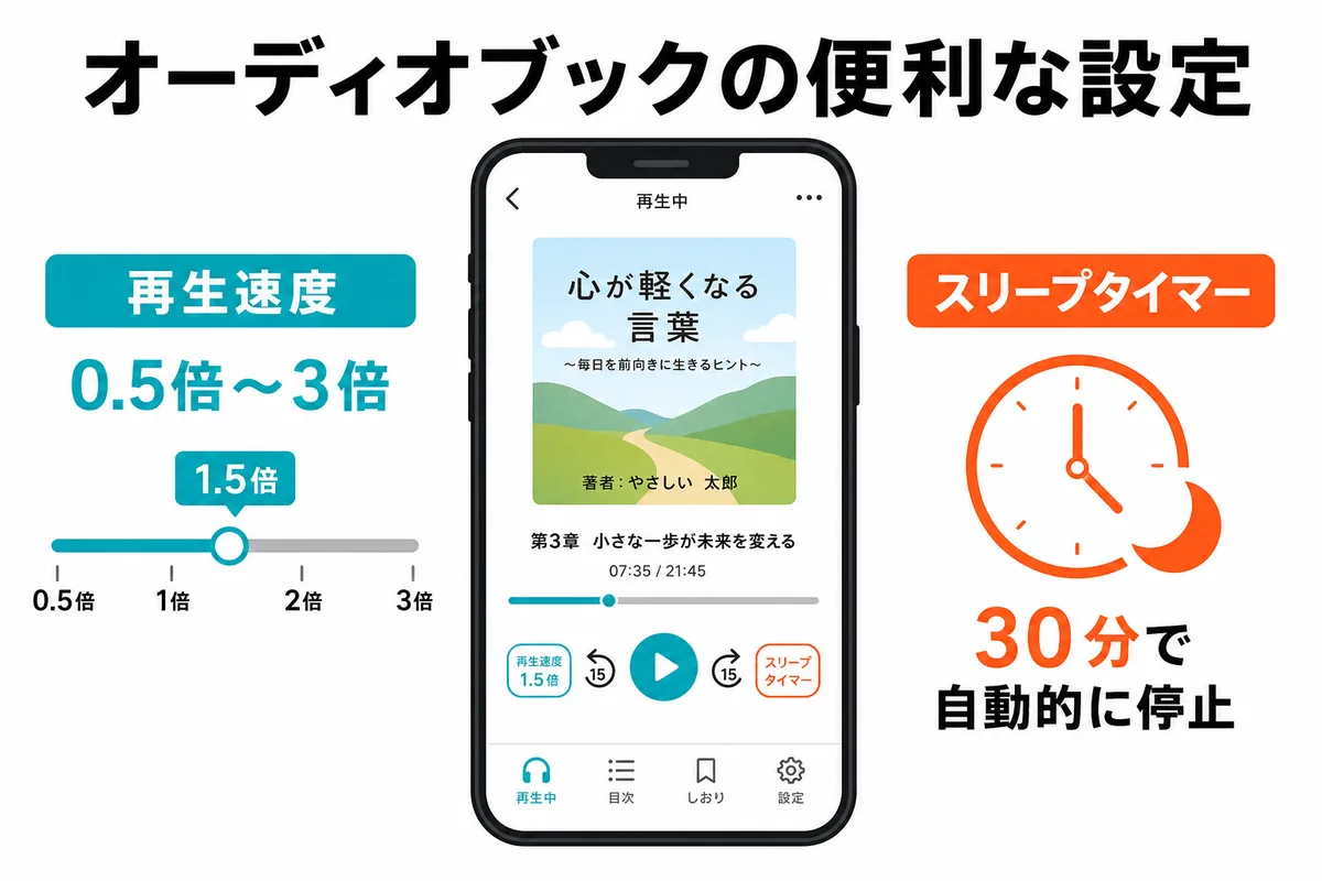 オーディオブックの便利な設定