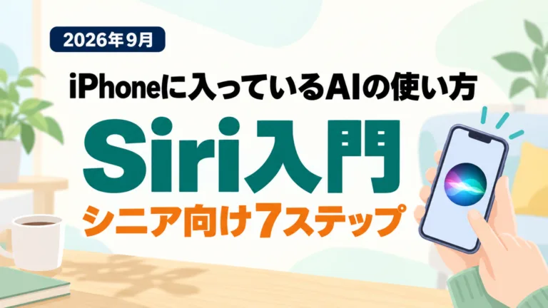 【2026年最新】シニアのSiri入門｜iPhoneに入っているAIの使い方