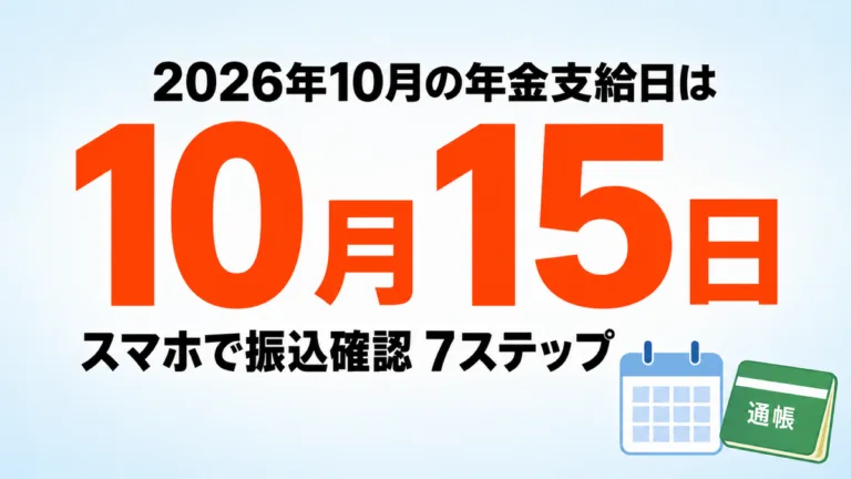 2026年10月の年金支給日は10月15日 スマホで振込確認7ステップ