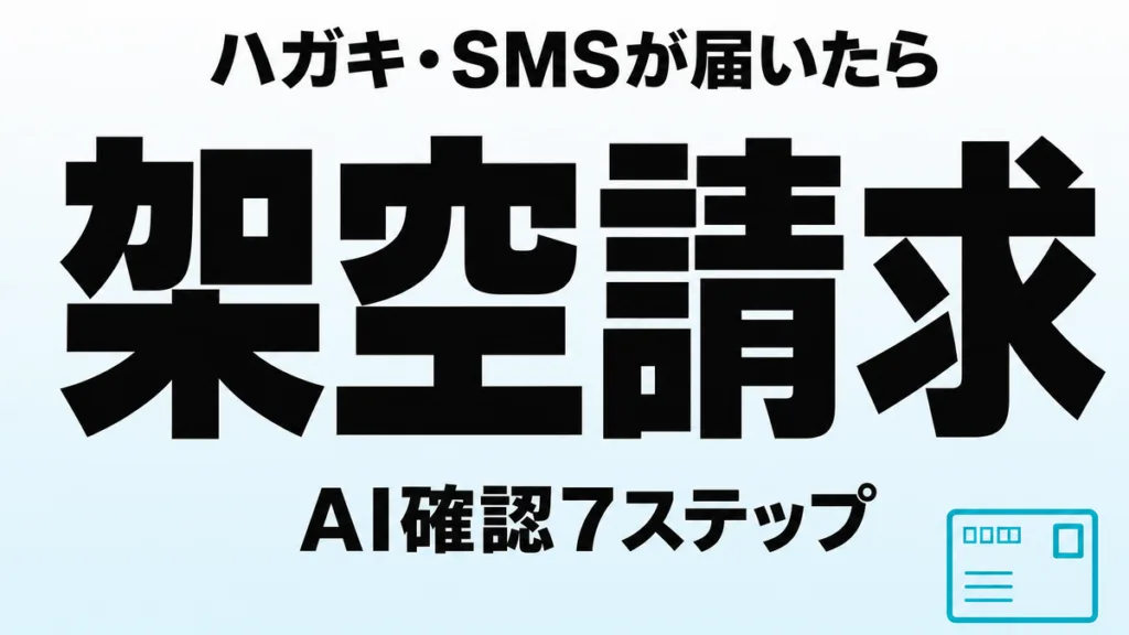 【2026年8月】架空請求ハガキ・SMSの見分け方｜AI確認7ステップ