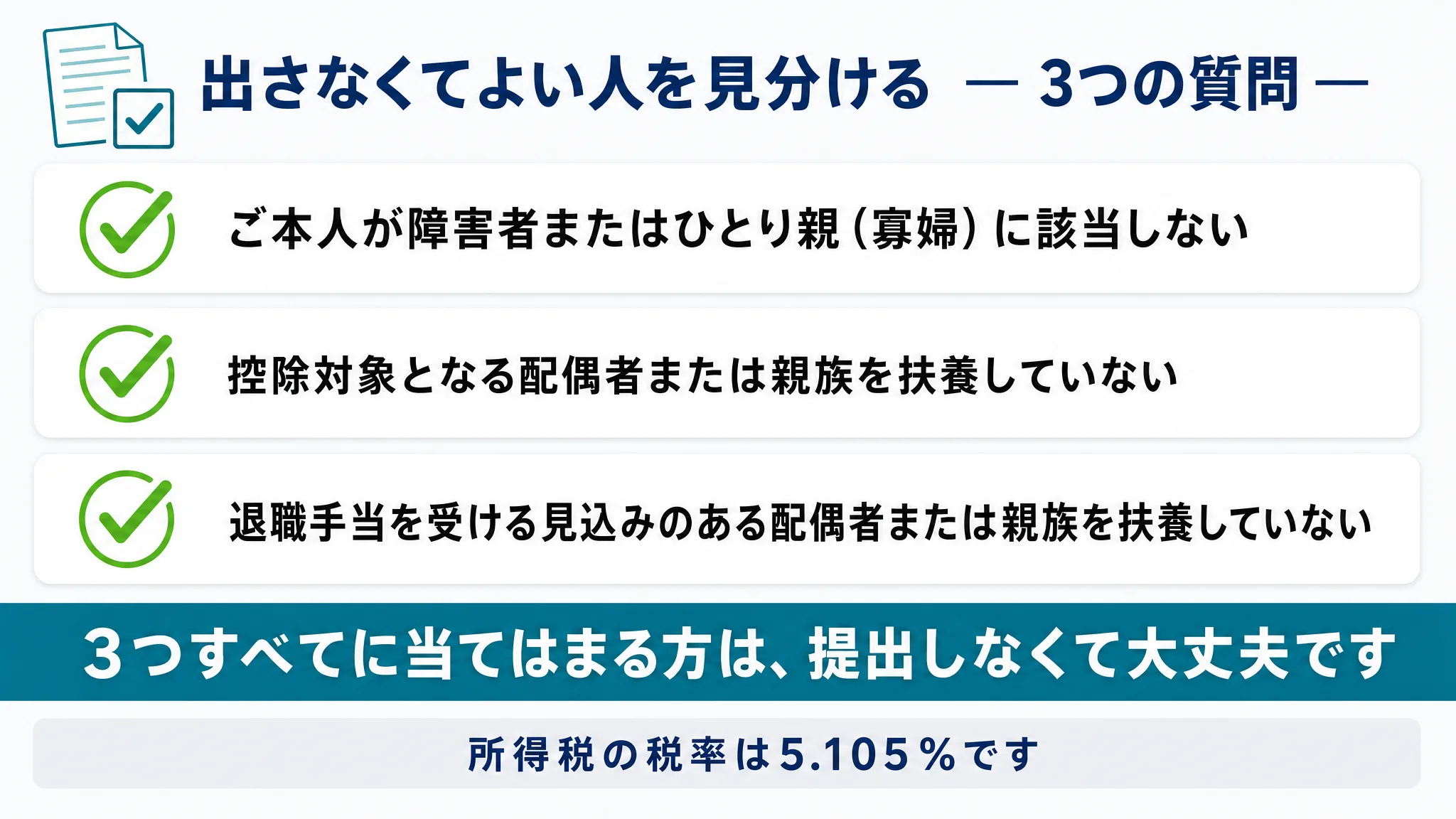 出さなくてよい人を見分ける3つの質問
