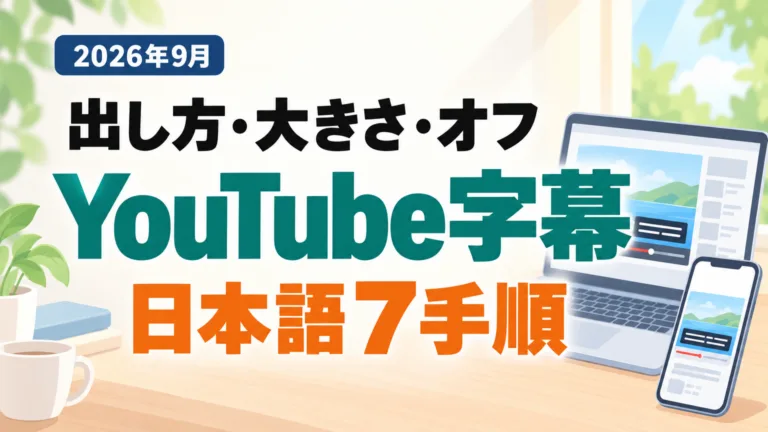 YouTube字幕｜出し方・大きさ・オフ