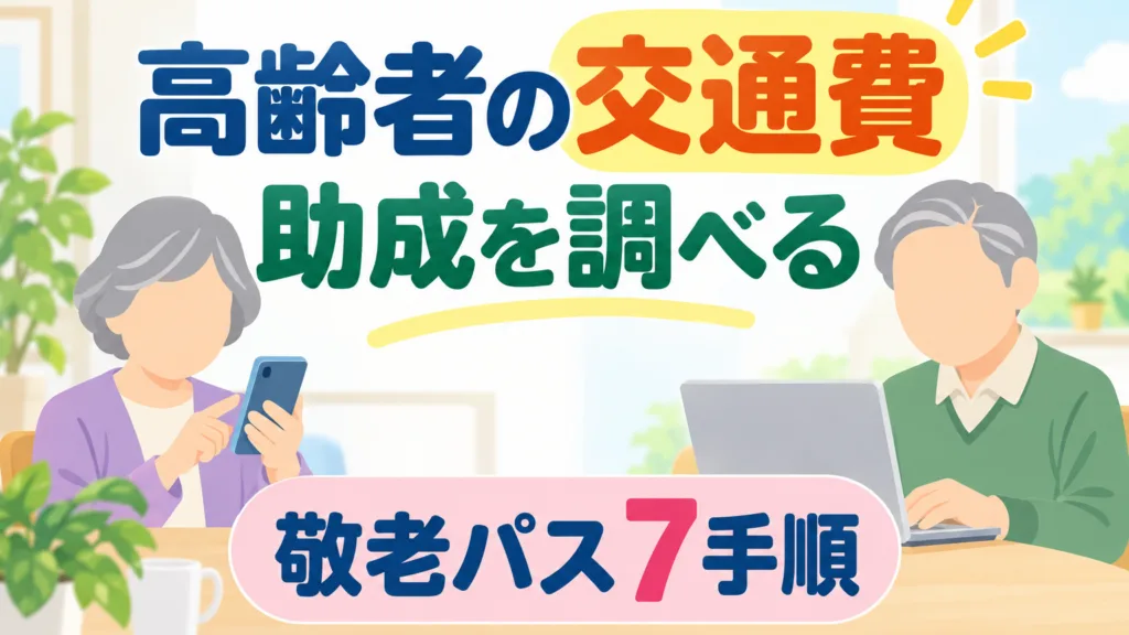 【2026年9月】高齢者の交通費助成の調べ方｜敬老パス7手順