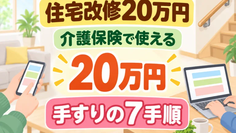 【2026年9月】介護保険の住宅改修20万円｜手すりの7手順
