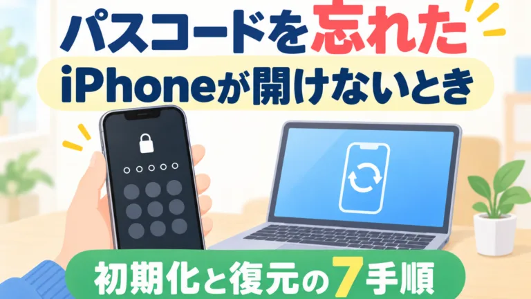 【2026年10月】iPhoneのパスコードを忘れた｜初期化と復元の7手順