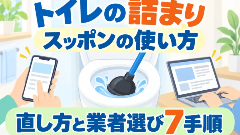 【2026年10月】トイレの詰まりの直し方｜スッポンと業者選び7手順