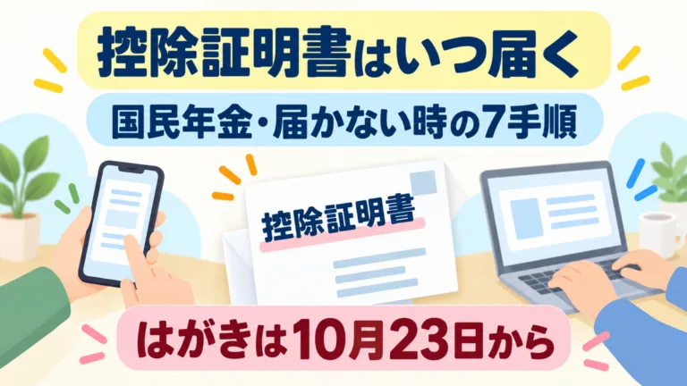 【2026年10月】国民年金の控除証明書はいつ届く｜届かない時の7手順
