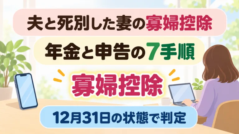 【2026年10月】寡婦控除とは｜夫と死別した妻の年金と申告7手順
