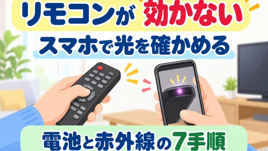 【2026年10月】テレビのリモコンが効かない｜電池と赤外線の7手順