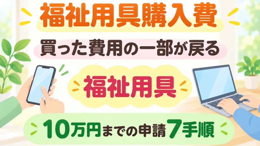 【2026年10月】介護保険の福祉用具購入費｜10万円までの申請7手順